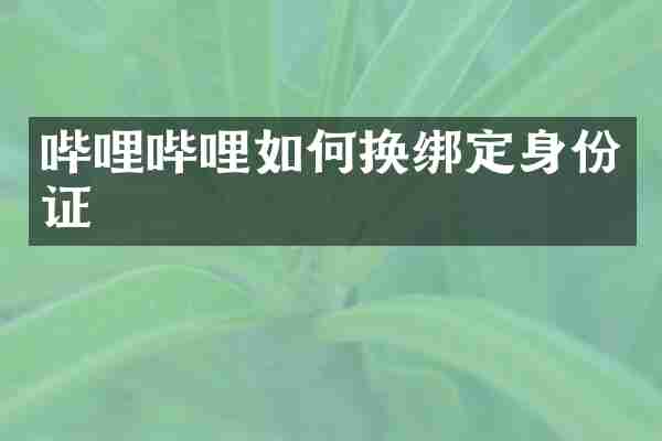 哔哩哔哩如何换绑定身份证