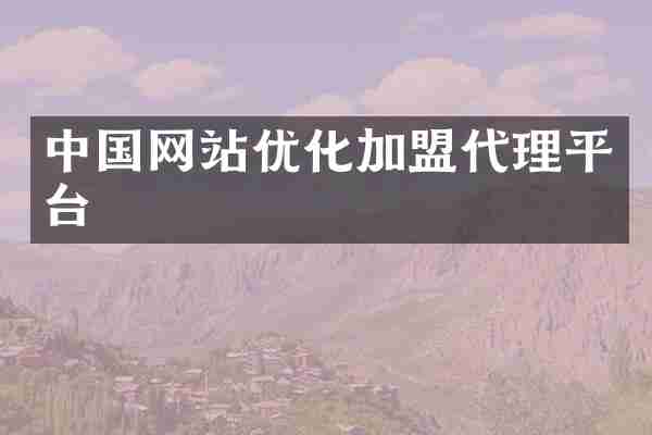 中国网站优化加盟代理平台