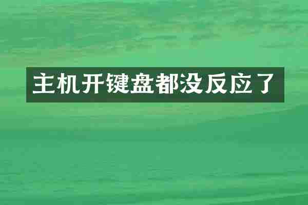 主机开键盘都没反应了