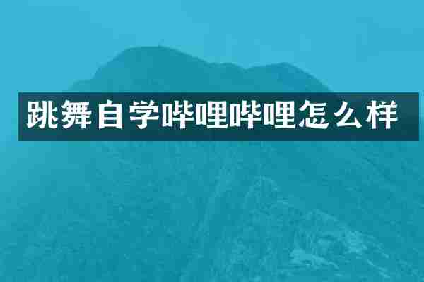 跳舞自学哔哩哔哩怎么样