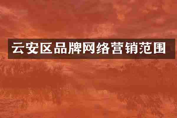 云安区品牌网络营销范围