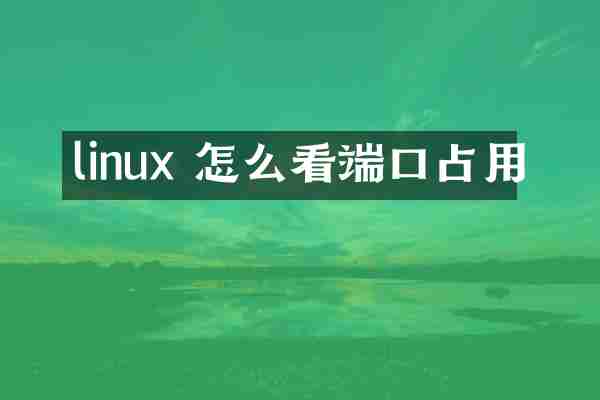linux 怎么看端口占用