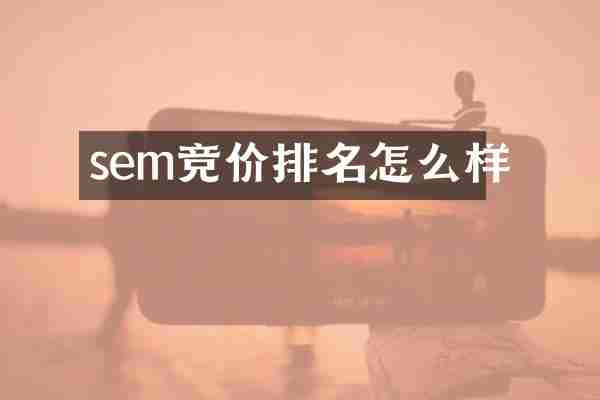 sem竞价排名怎么样