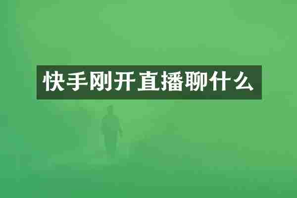 快手刚开直播聊什么