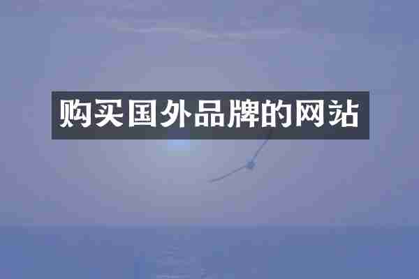 购买国外品牌的网站
