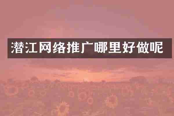 潜江网络推广哪里好做呢