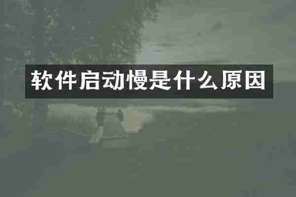 软件启动慢是什么原因