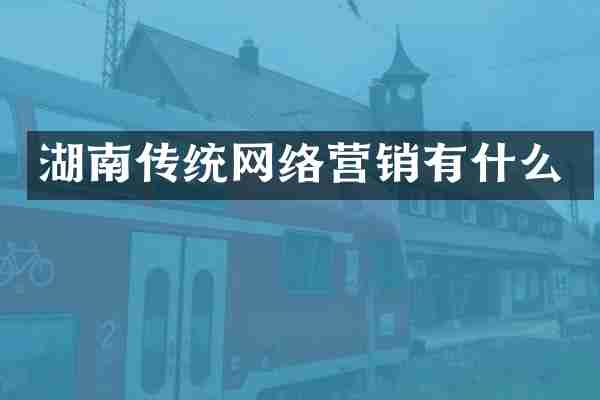 湖南传统网络营销有什么