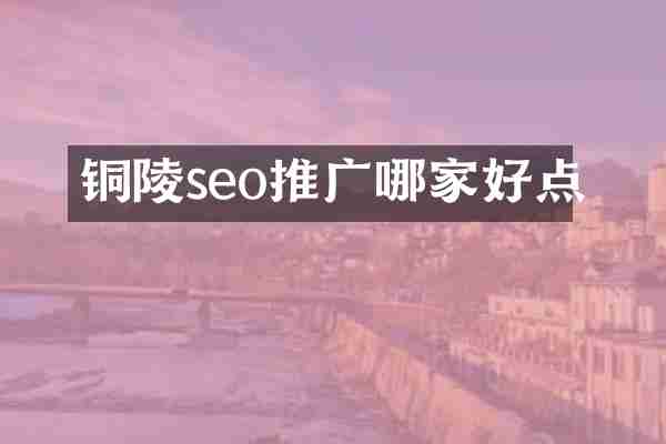 铜陵seo推广哪家好点