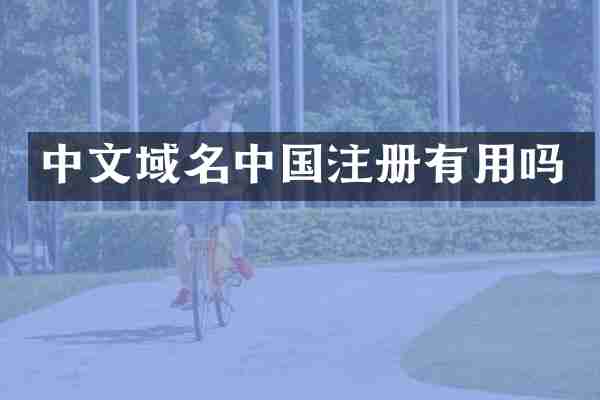 中文域名中国注册有用吗