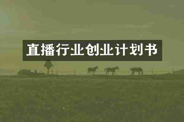 直播行业创业计划书
