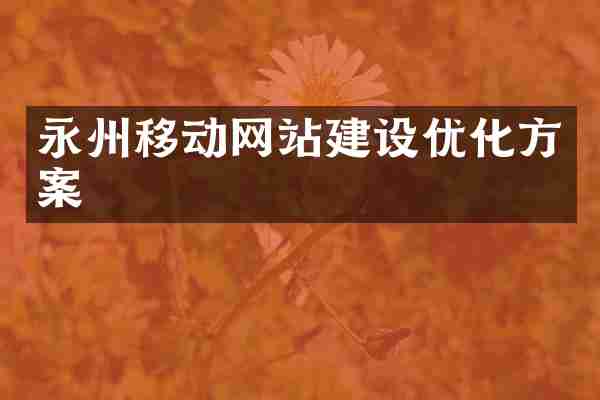 永州移动网站建设优化方案
