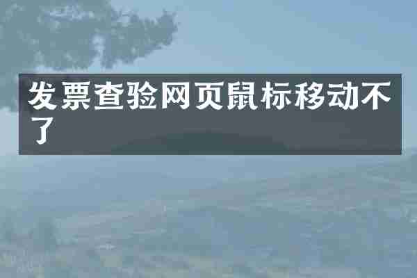 发票查验网页鼠标移动不了