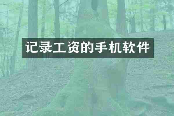 记录工资的手机软件