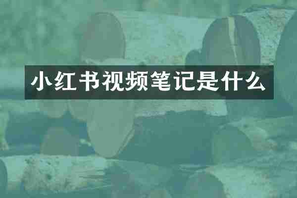 小红书视频笔记是什么
