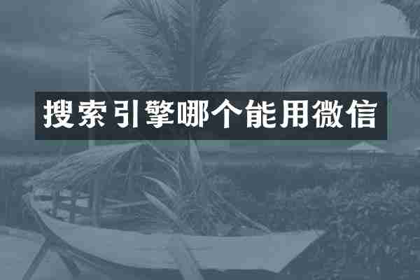搜索引擎哪个能用微信