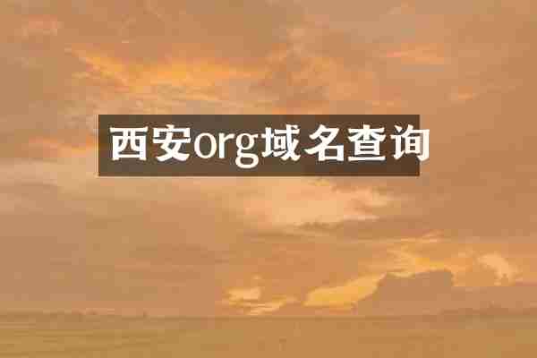 西安org域名查询