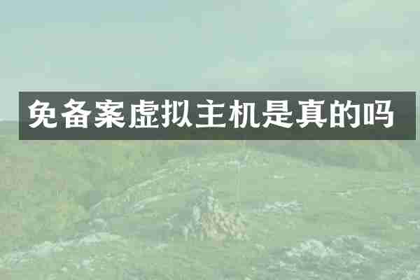 免备案虚拟主机是真的吗