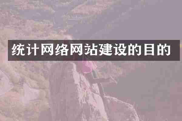 统计网络网站建设的目的