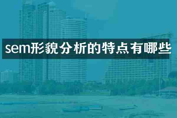 sem形貌分析的特点有哪些