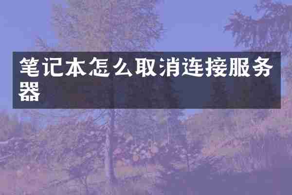 笔记本怎么取消连接服务器
