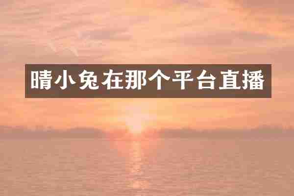 晴小兔在那个平台直播