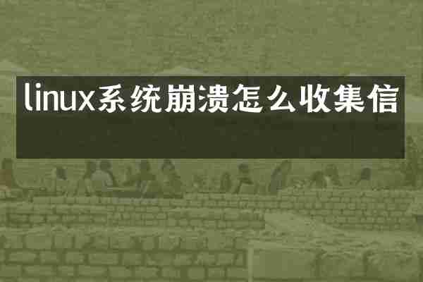 linux系统崩溃怎么收集信息