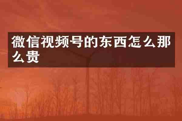 微信视频号的东西怎么那么贵