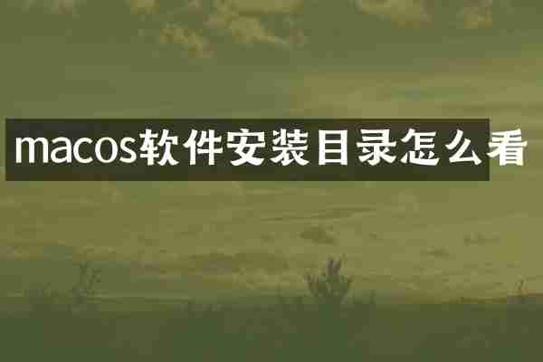 macos软件安装目录怎么看
