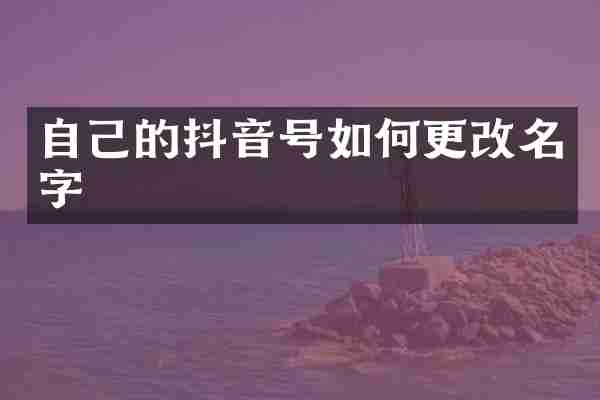 自己的抖音号如何更改名字