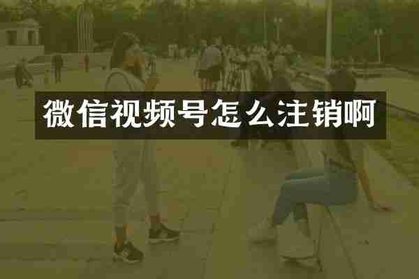 微信视频号怎么注销啊