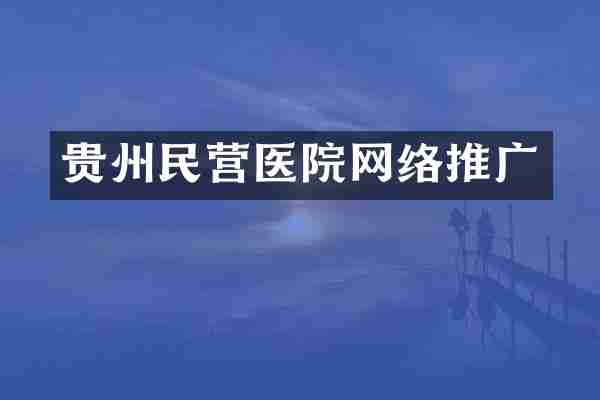 贵州民营医院网络推广