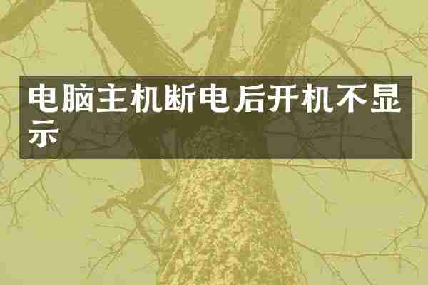 电脑主机断电后开机不显示