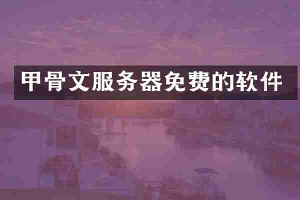 甲骨文服务器免费的软件