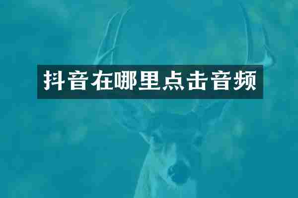 抖音在哪里点击音频
