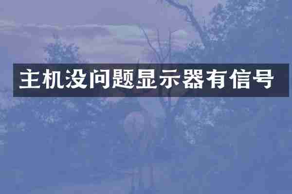 主机没问题显示器有信号