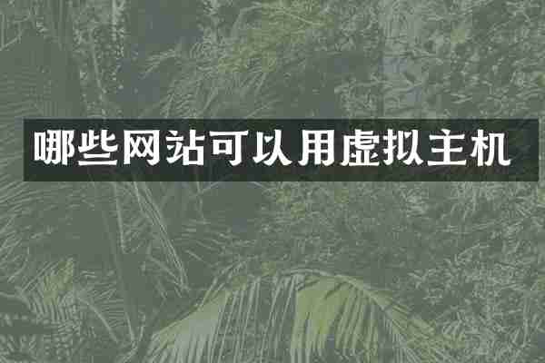 哪些网站可以用虚拟主机