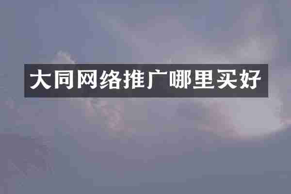 大同网络推广哪里买好