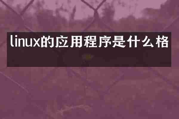 linux的应用程序是什么格式