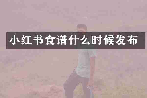 小红书食谱什么时候发布