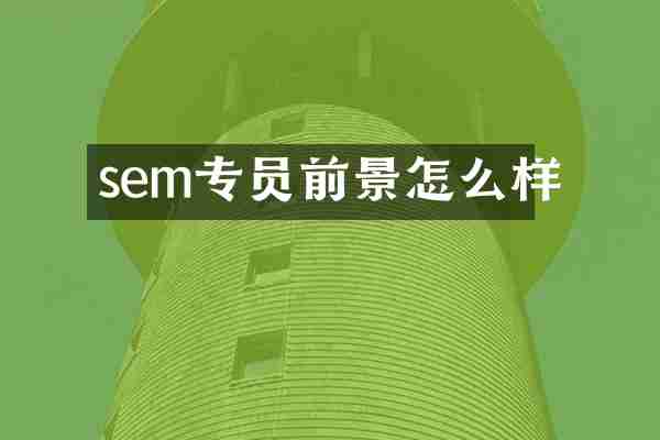 sem专员前景怎么样