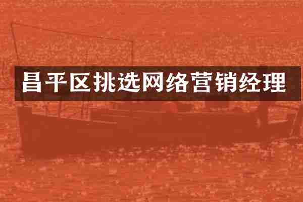 昌平区挑选网络营销经理