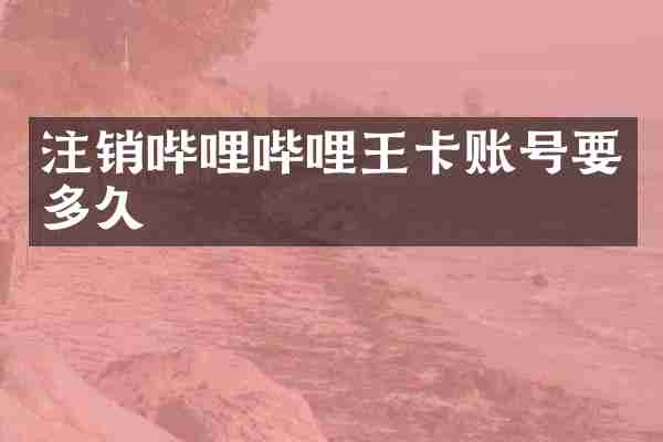 注销哔哩哔哩王卡账号要多久