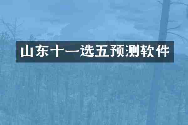 山东十一选五预测软件