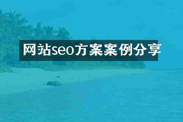 网站seo方案案例分享