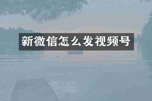 新微信怎么发视频号