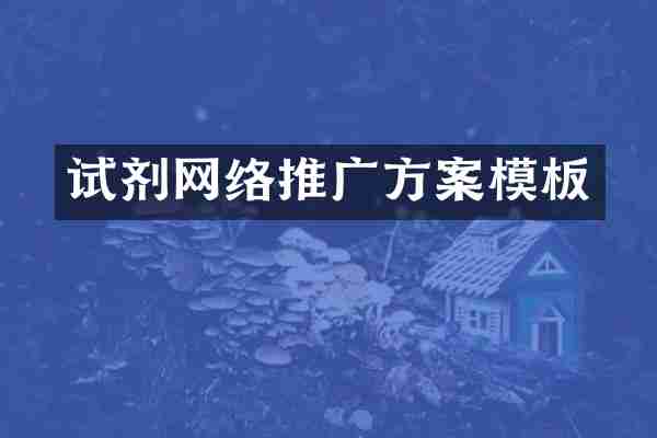 试剂网络推广方案模板