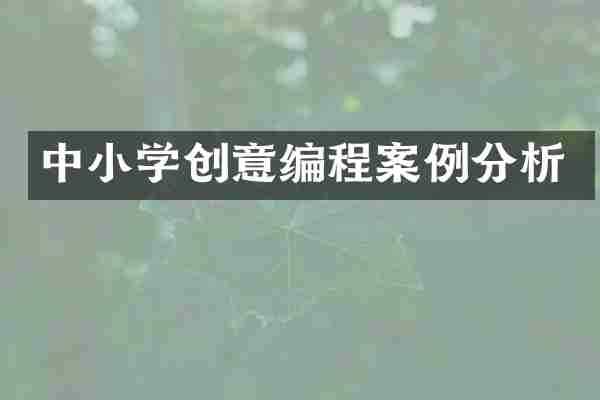 中小学创意编程案例分析