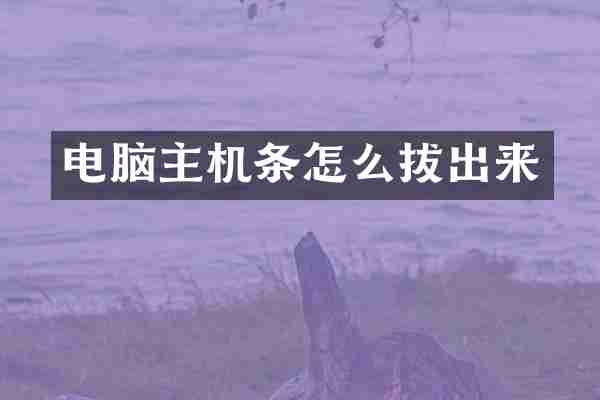 电脑主机条怎么拔出来