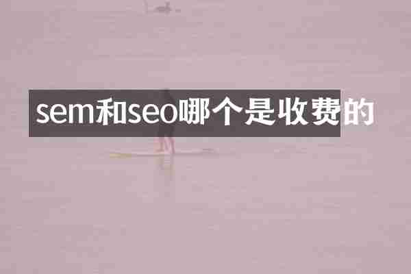 sem和seo哪个是收费的
